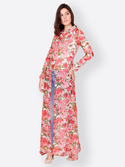 SCORPIUS ORANGE FLORAL LONGTOP