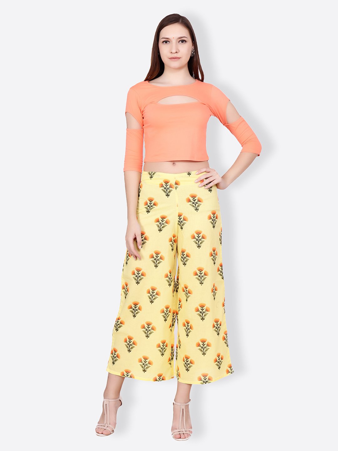 SCORPIUS yellow printed pallazo