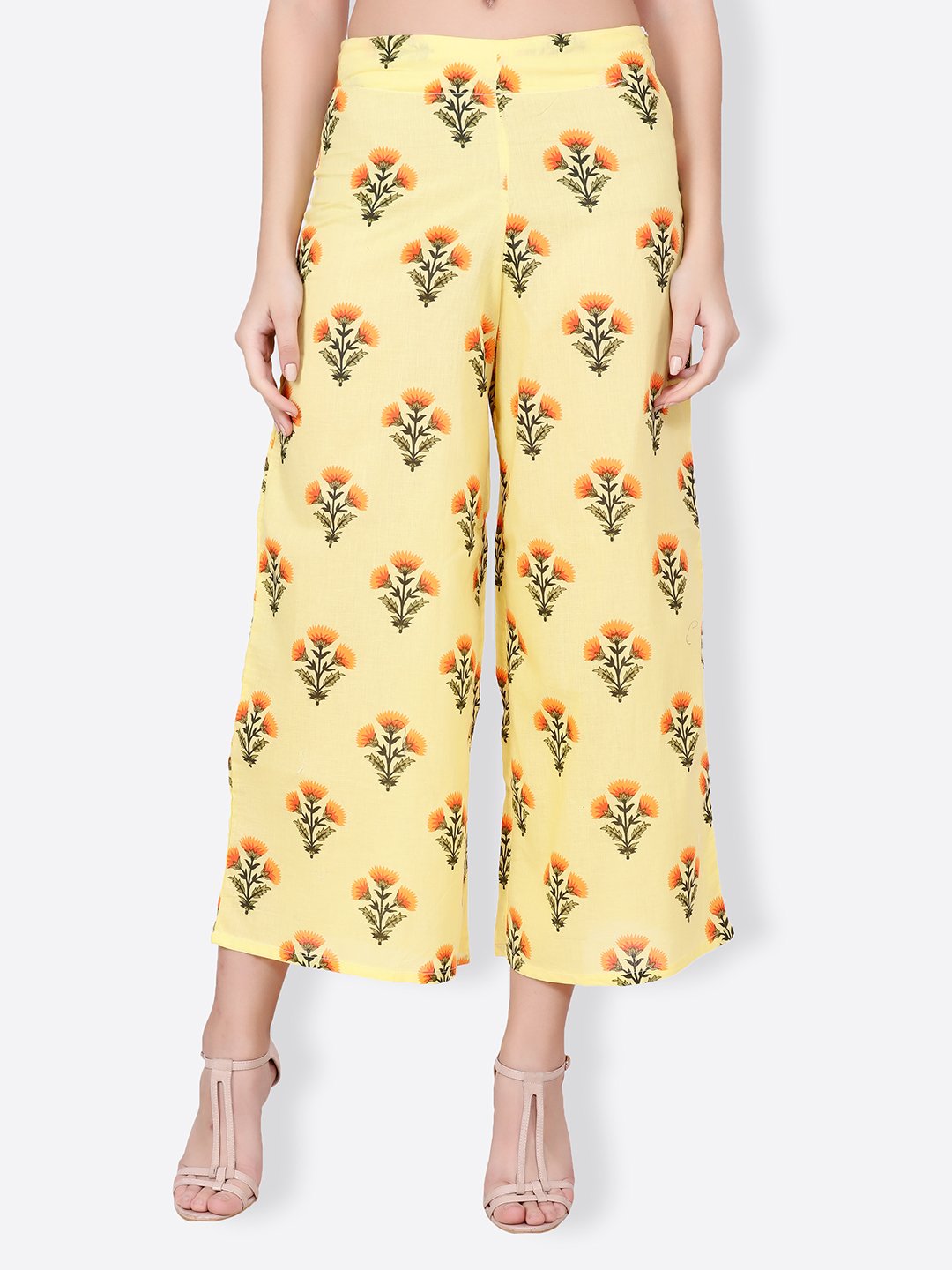 SCORPIUS yellow printed pallazo