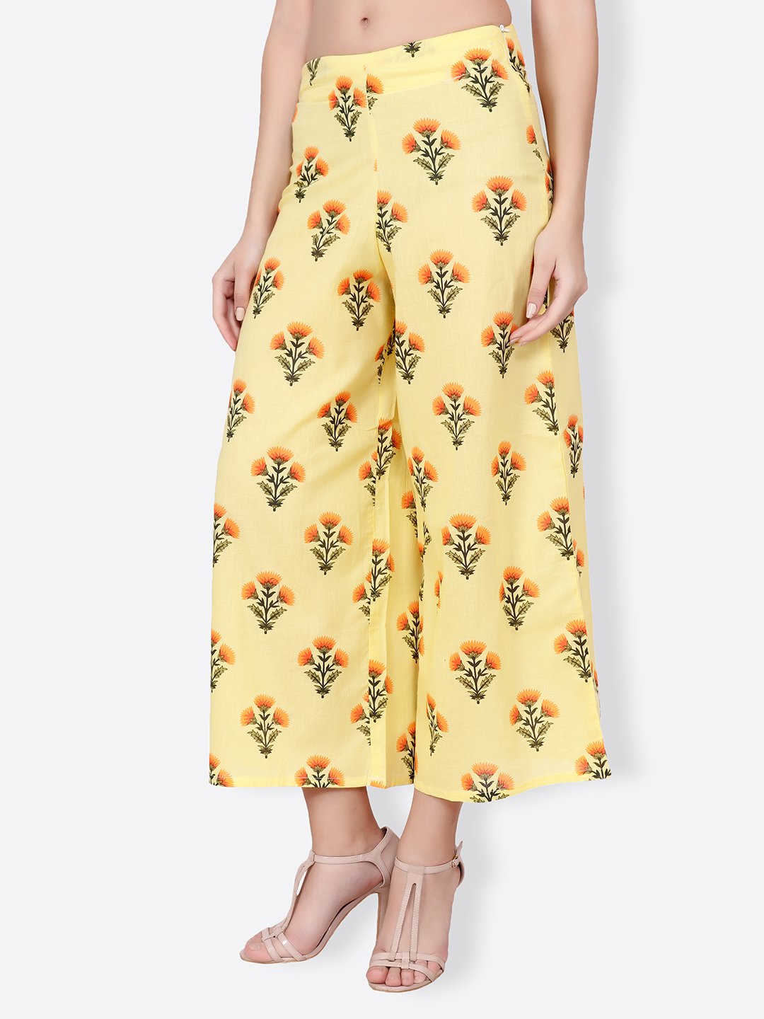 SCORPIUS yellow printed pallazo