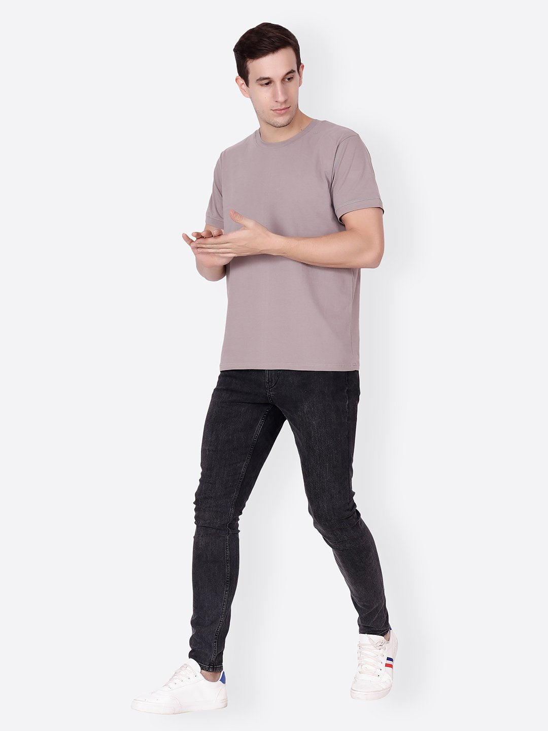 Beige Solid Tshirt