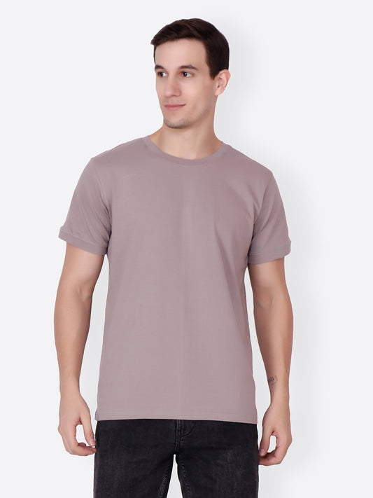 Beige Solid Tshirt