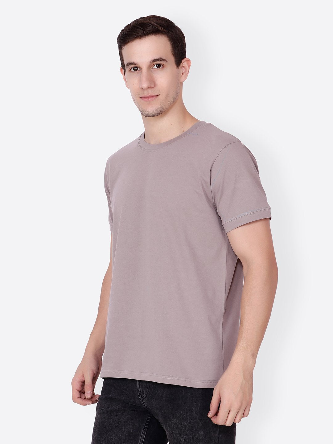 Beige Solid Tshirt