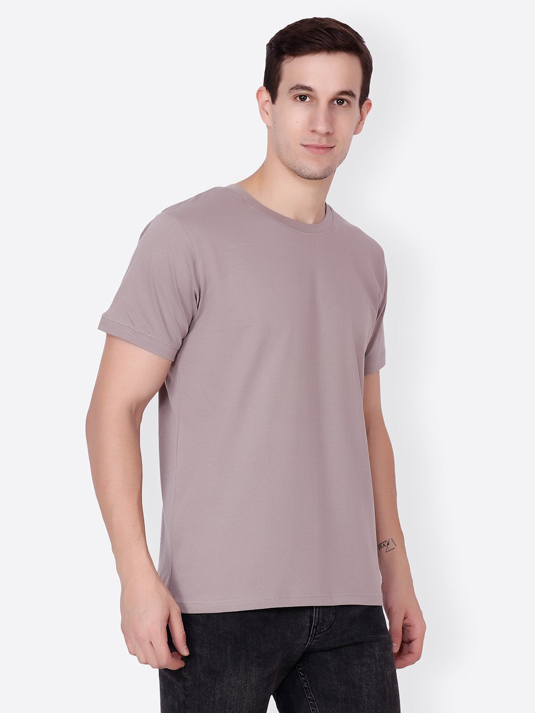 Beige Solid Tshirt