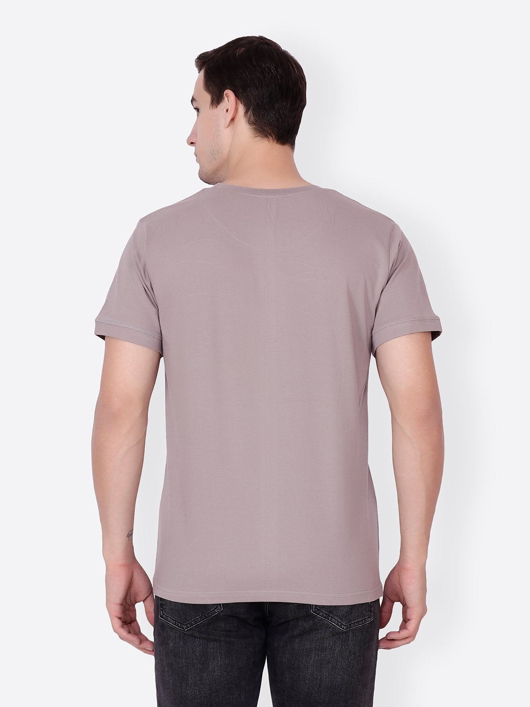 Beige Solid Tshirt