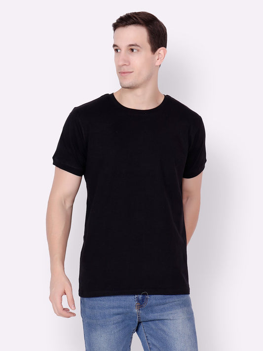 Black Solid Tshirt