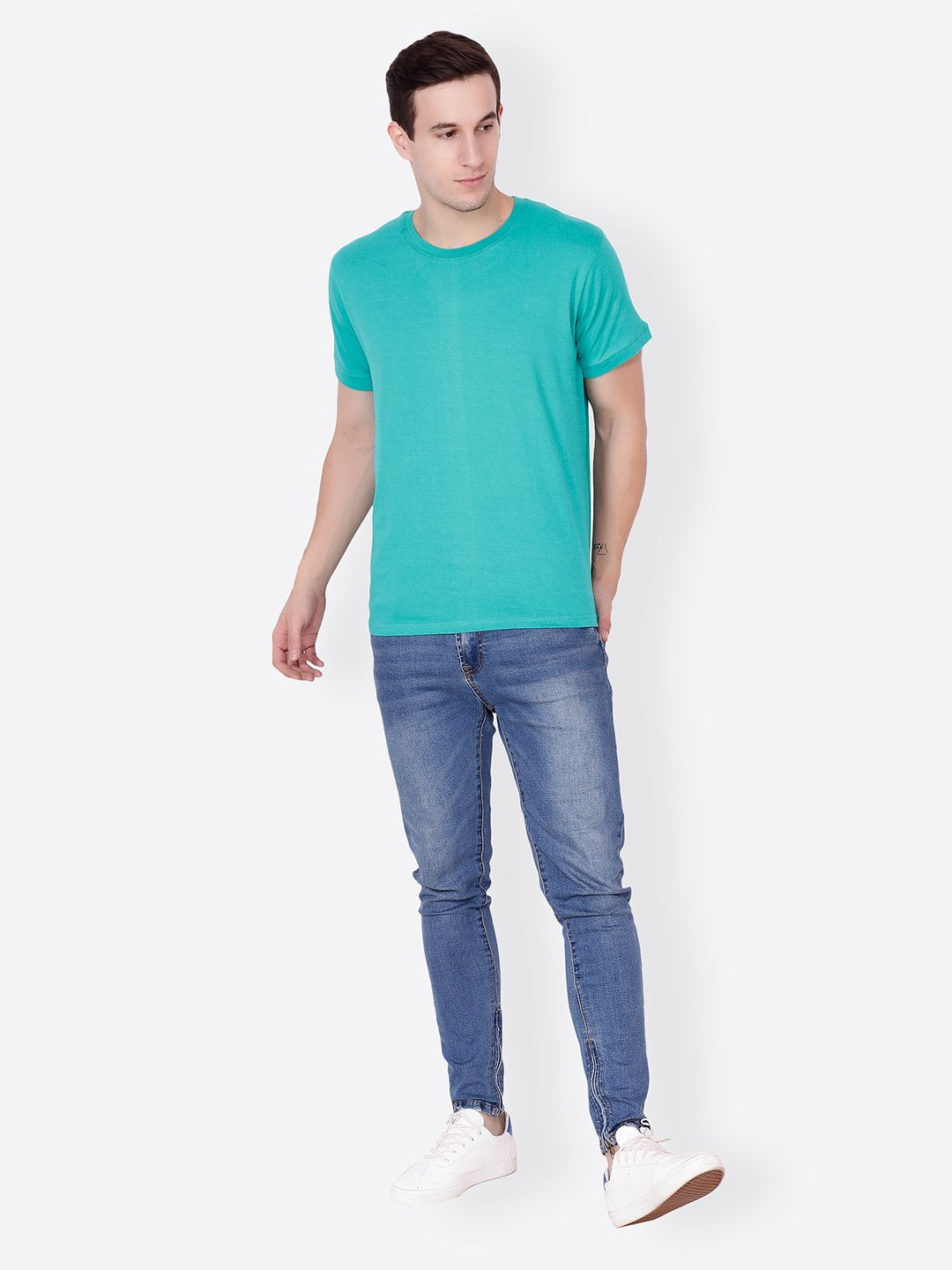 Green Solid Tshirt