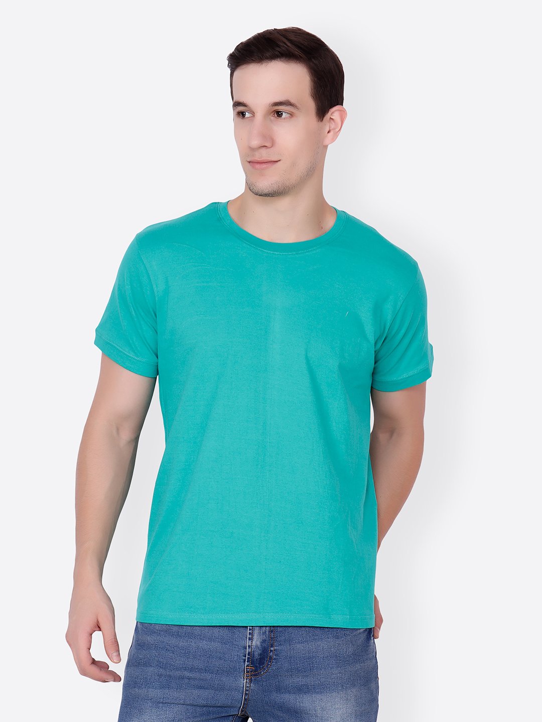 Green Solid Tshirt