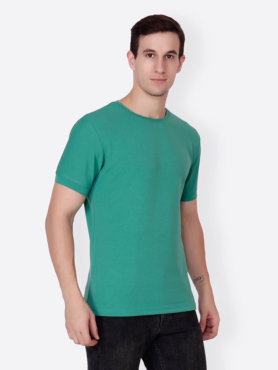 Green Solid Tshirt