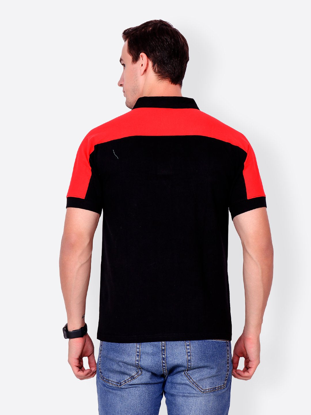 Black Mandarin Collar Tshirt
