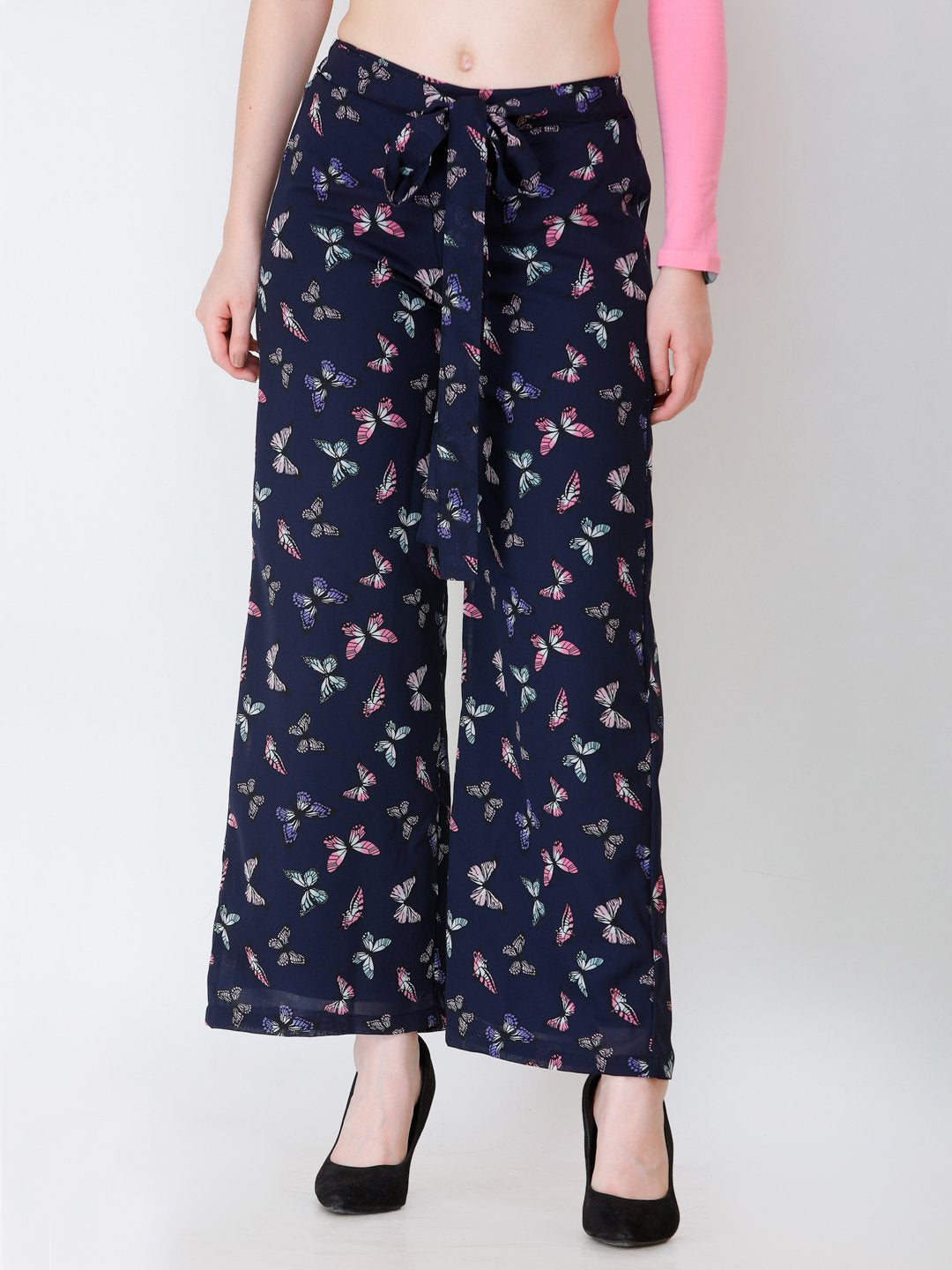SCORPIUS navy blue printed Palazzo