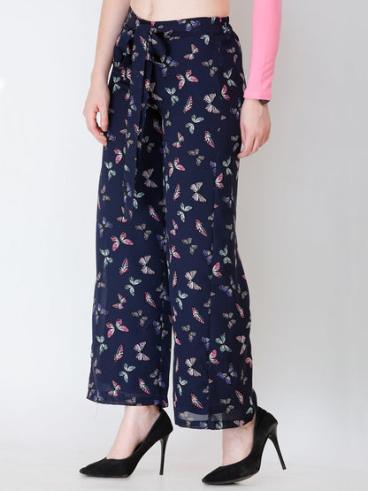 SCORPIUS navy blue printed Palazzo
