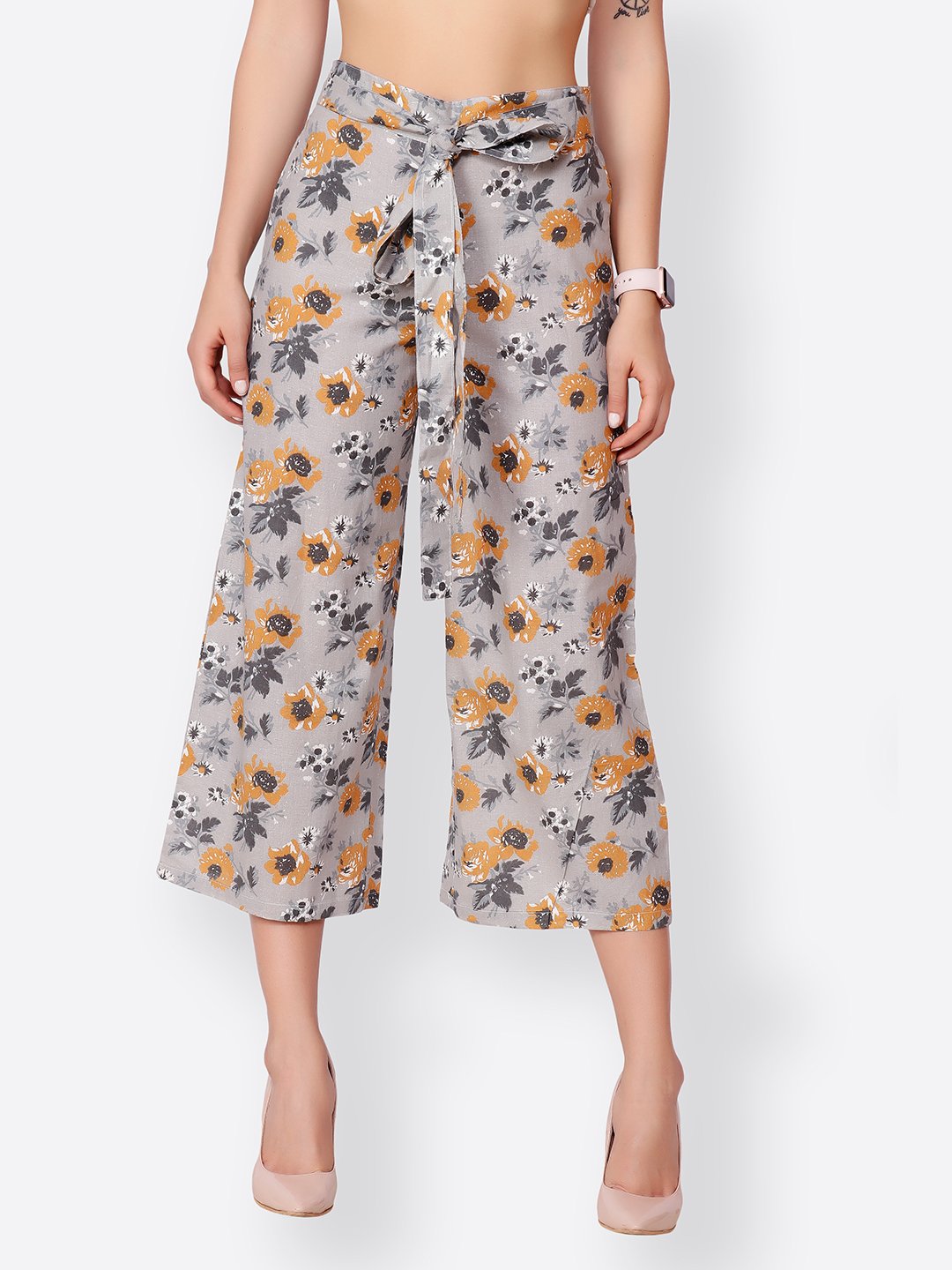 SCORPIUS GREY FLORAL PALLAZO