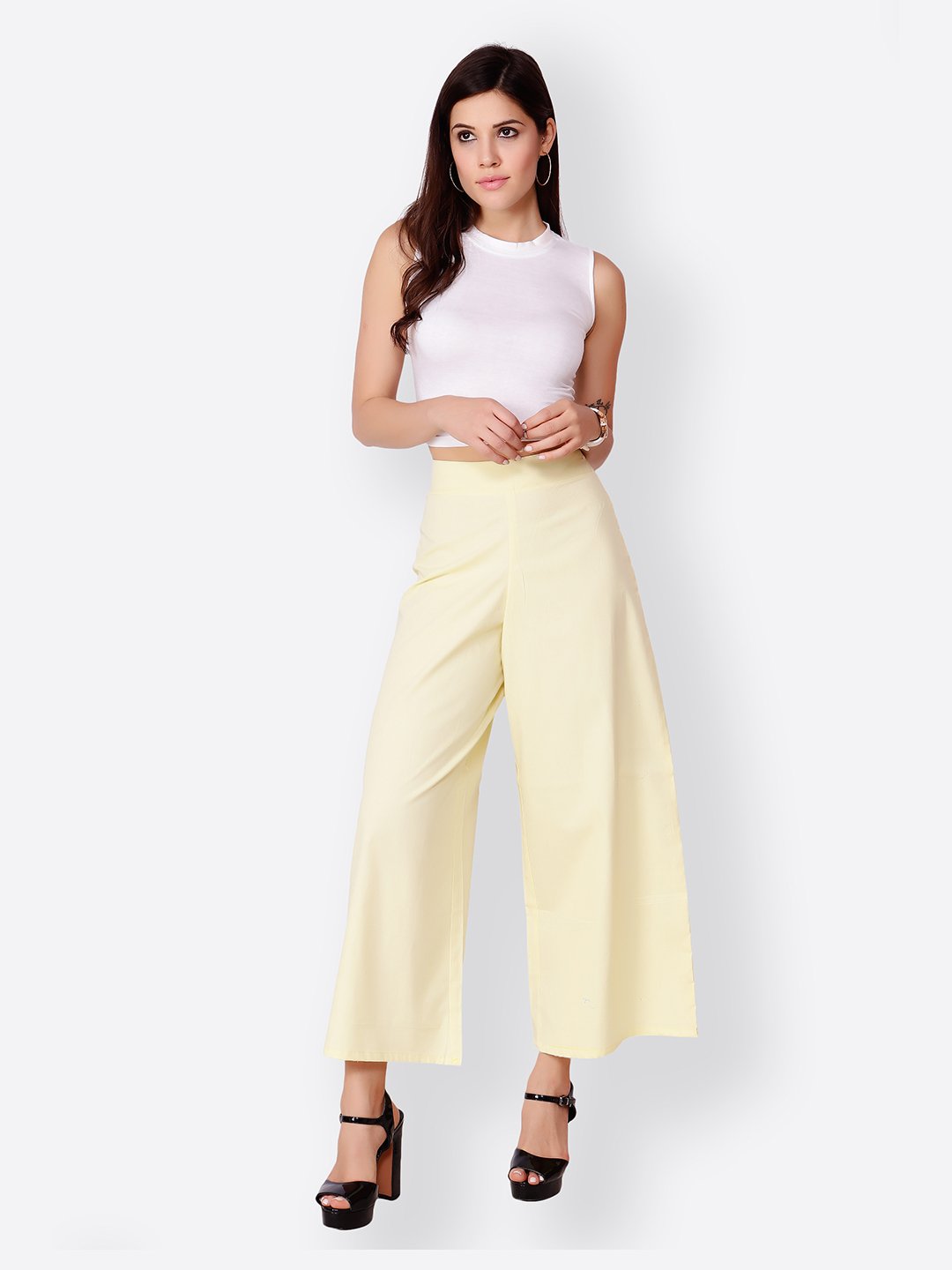 SCORPIUS OFF WHITE SOLID PALLAZO