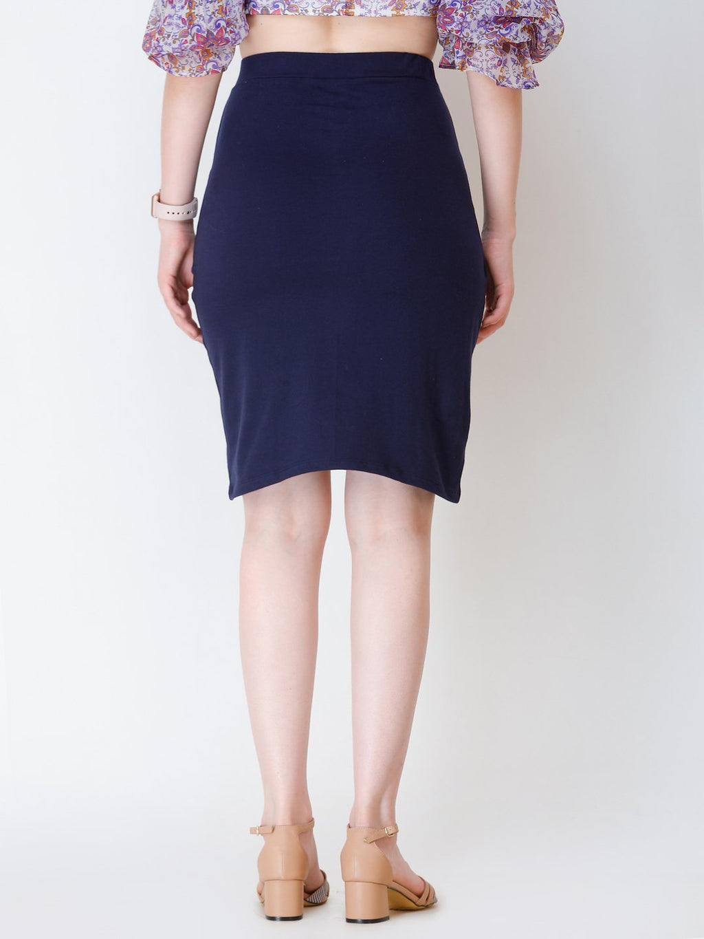 SCORPIUS Navy knee length skirt