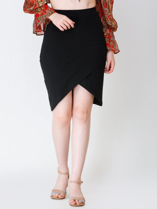 SCORPIUS Black knee length skirt