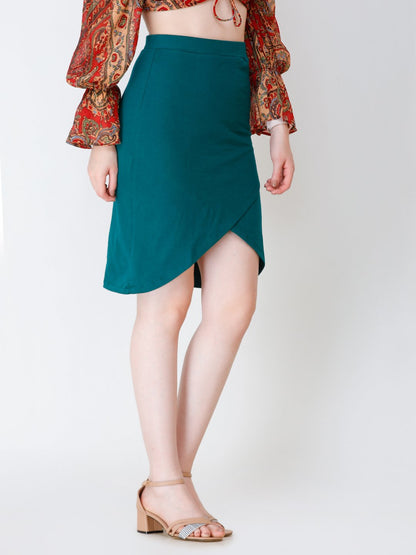 SCORPIUS Teal knee length skirt