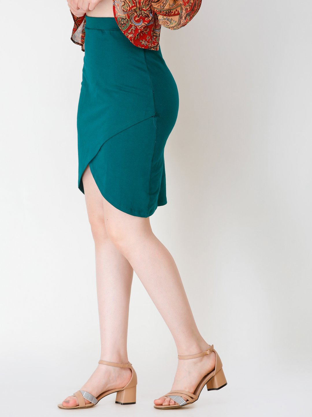 SCORPIUS Teal knee length skirt