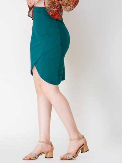 SCORPIUS Teal knee length skirt