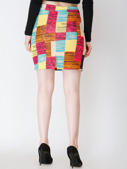 SCORPIUS checkered pencil skirt