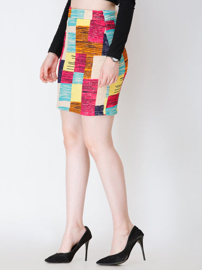 SCORPIUS checkered pencil skirt