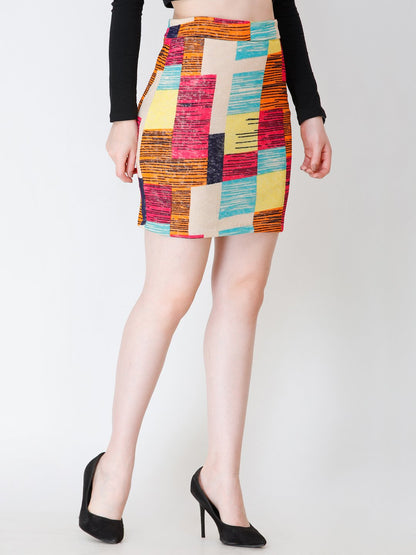 SCORPIUS checkered pencil skirt