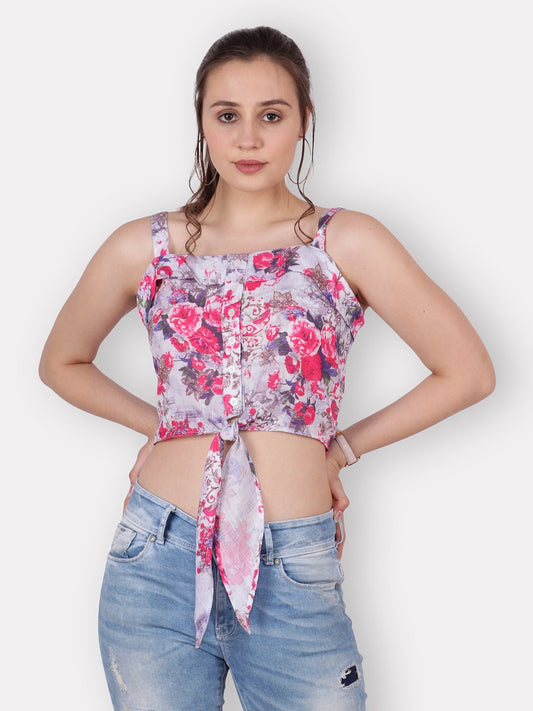 SCORPIUS pink and purple crop shirt