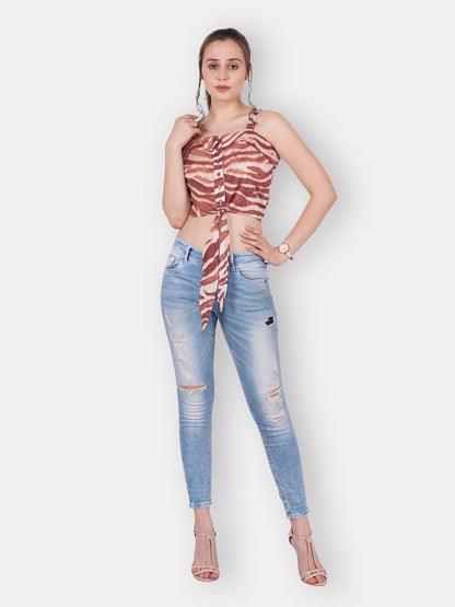 SCORPIUS brown crop shirt