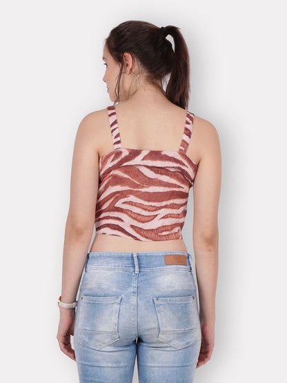 SCORPIUS brown crop shirt