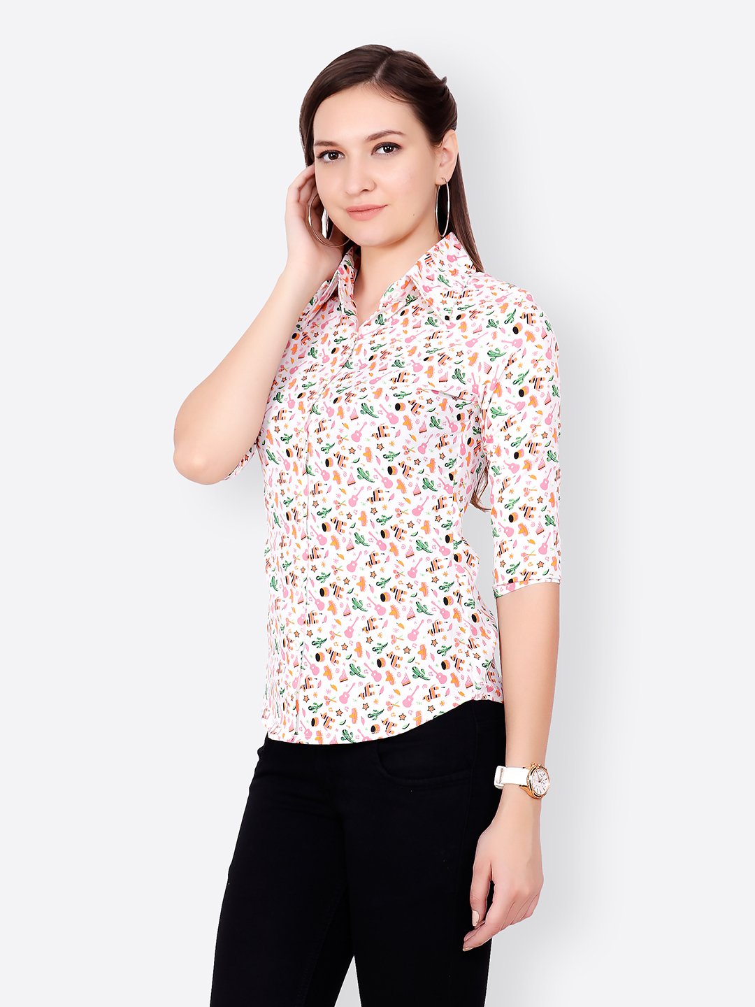 SCORPIUS WHITE PRINTED SHIRT