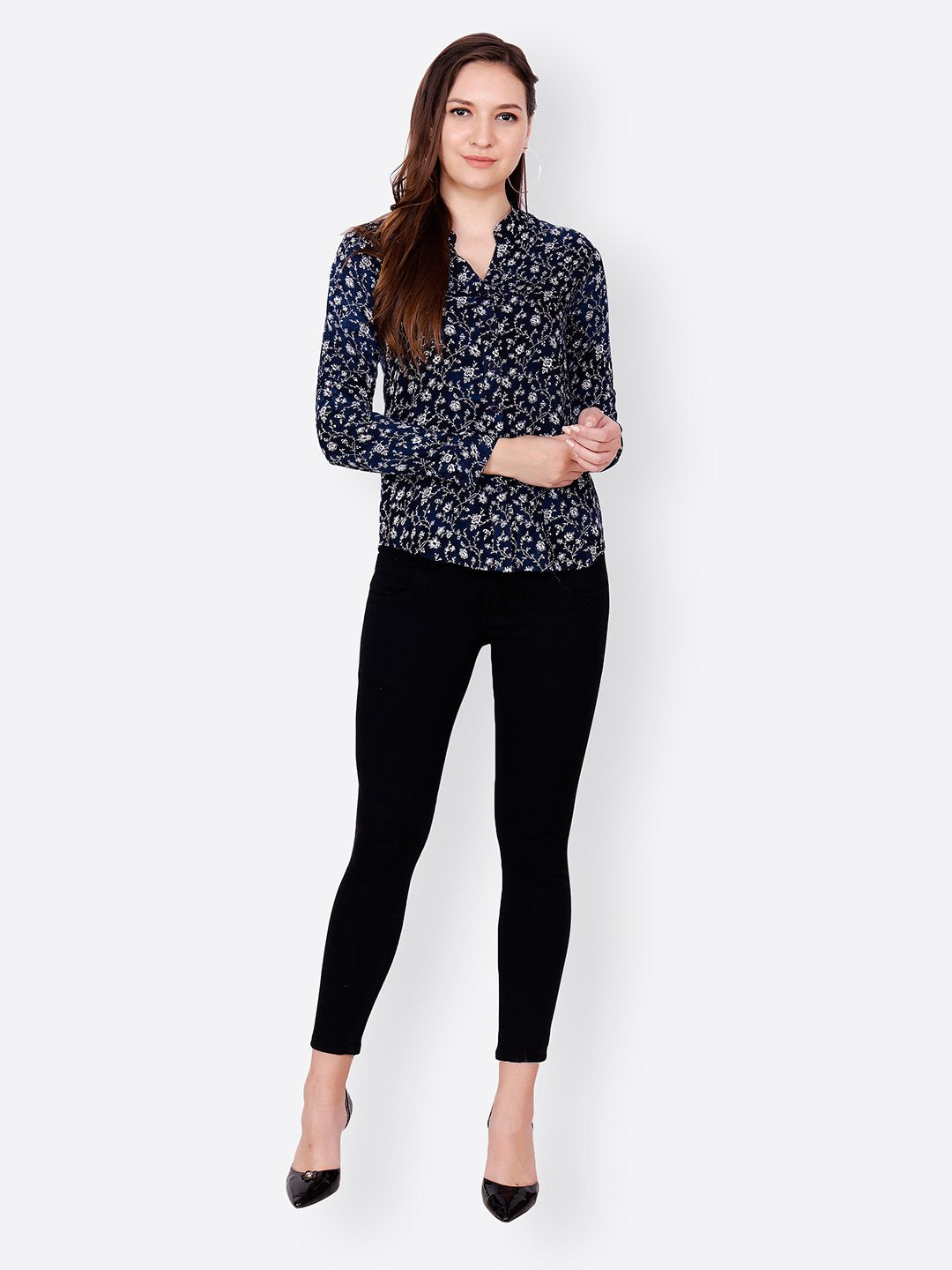 SCORPIUS NAVY BLUE PRINTED SHIRT