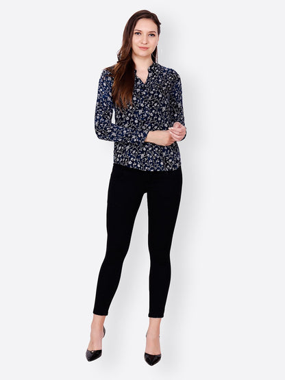 SCORPIUS NAVY BLUE PRINTED SHIRT