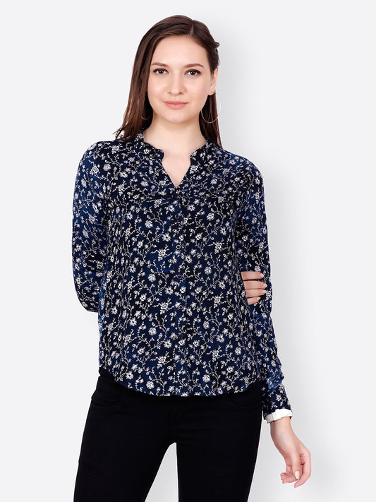 SCORPIUS NAVY BLUE PRINTED SHIRT