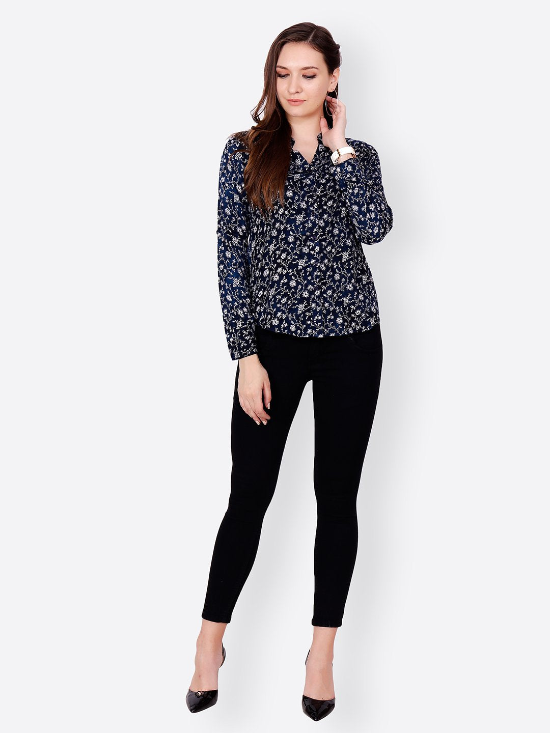 SCORPIUS NAVY BLUE PRINTED SHIRT