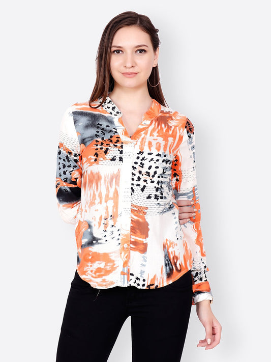 SCORPIUS ORANGE PRINTED SHIRT