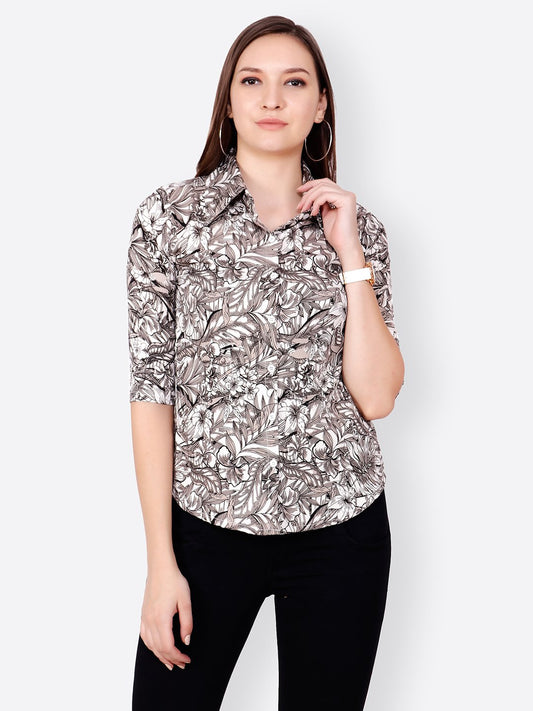 SCORPIUS BLACK FLORAL SHIRT