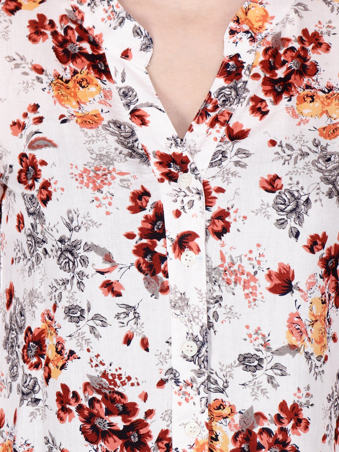 SCORPIOUS OFF WHITE FLORAL  SHIRT