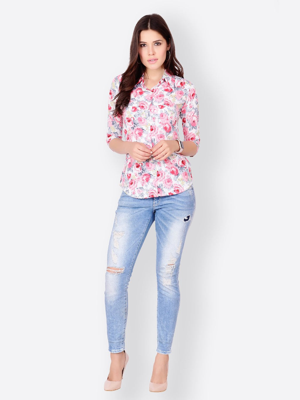 SCORPIUS WHITE FLORAL SHIRT