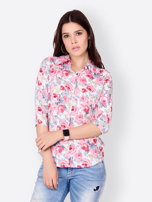 SCORPIUS WHITE FLORAL SHIRT