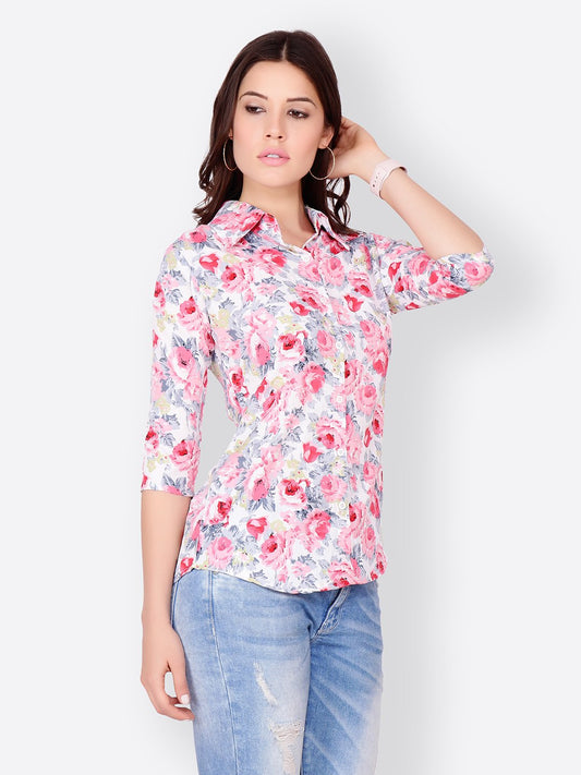 SCORPIUS WHITE FLORAL SHIRT