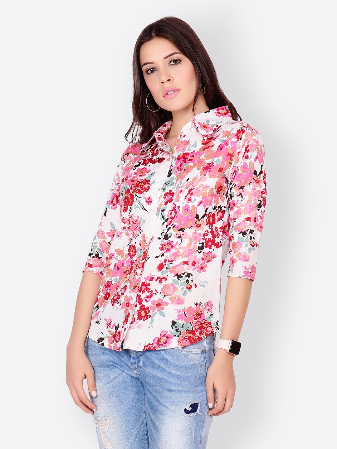 SCORPIUS WHITE FLORAL SHIRT