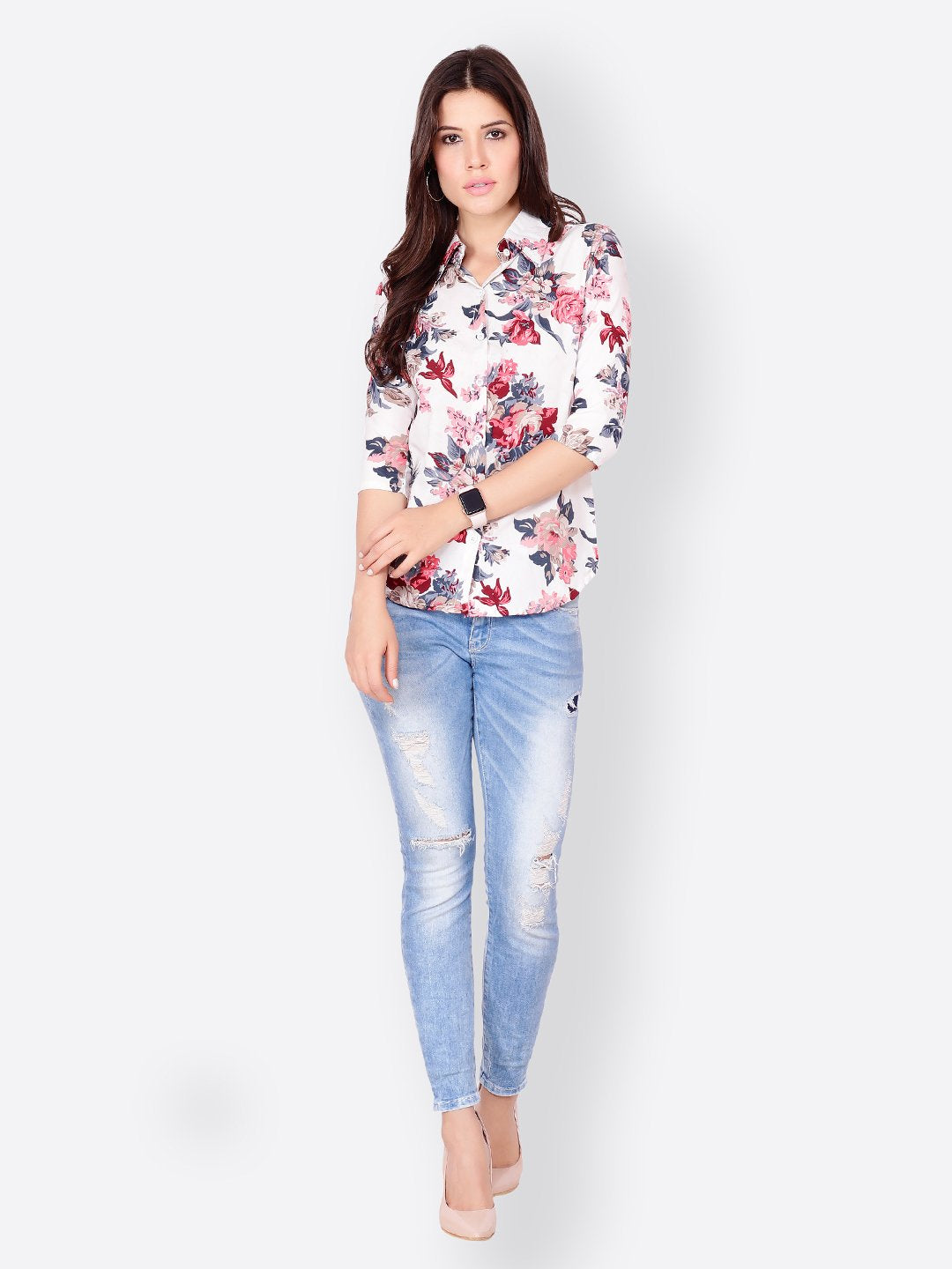 SCORPIUS WHITE FLORAL SHIRT