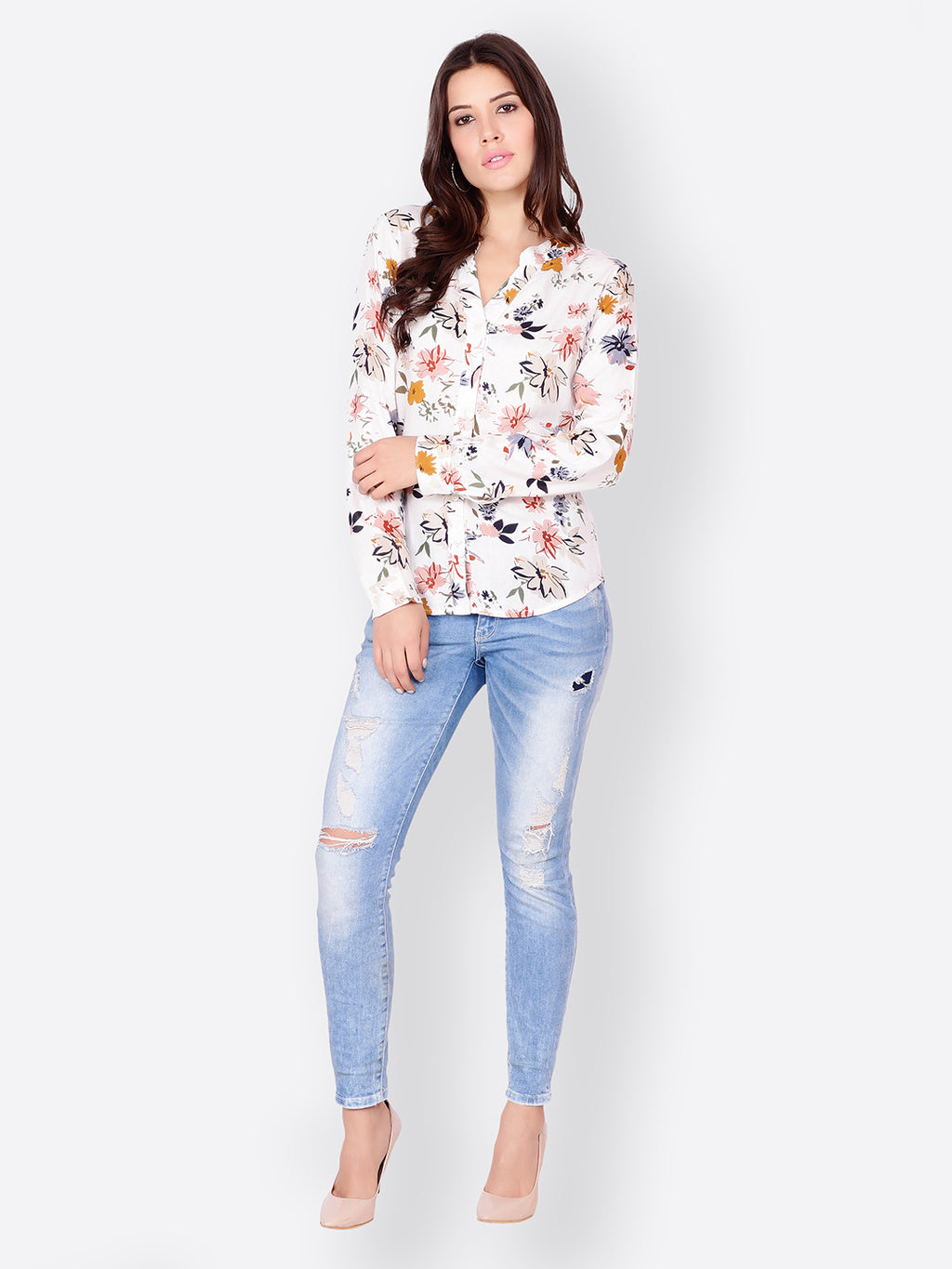 SCORPIUS Off-White Printed Shirt