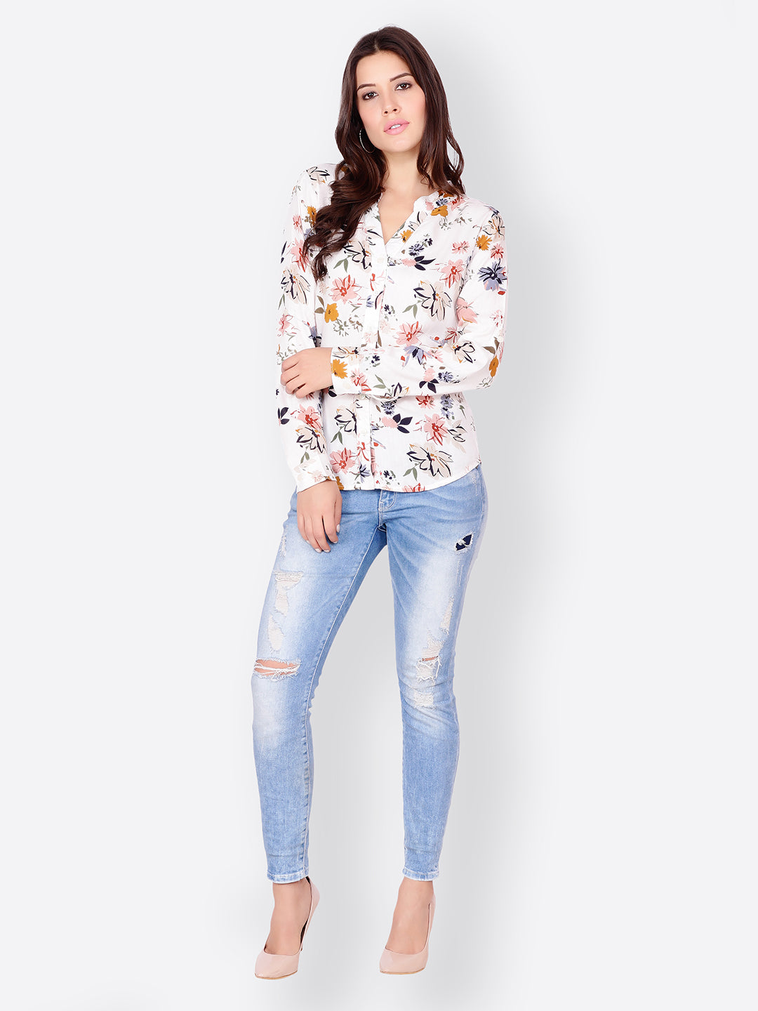 SCORPIUS Off-White Printed Shirt