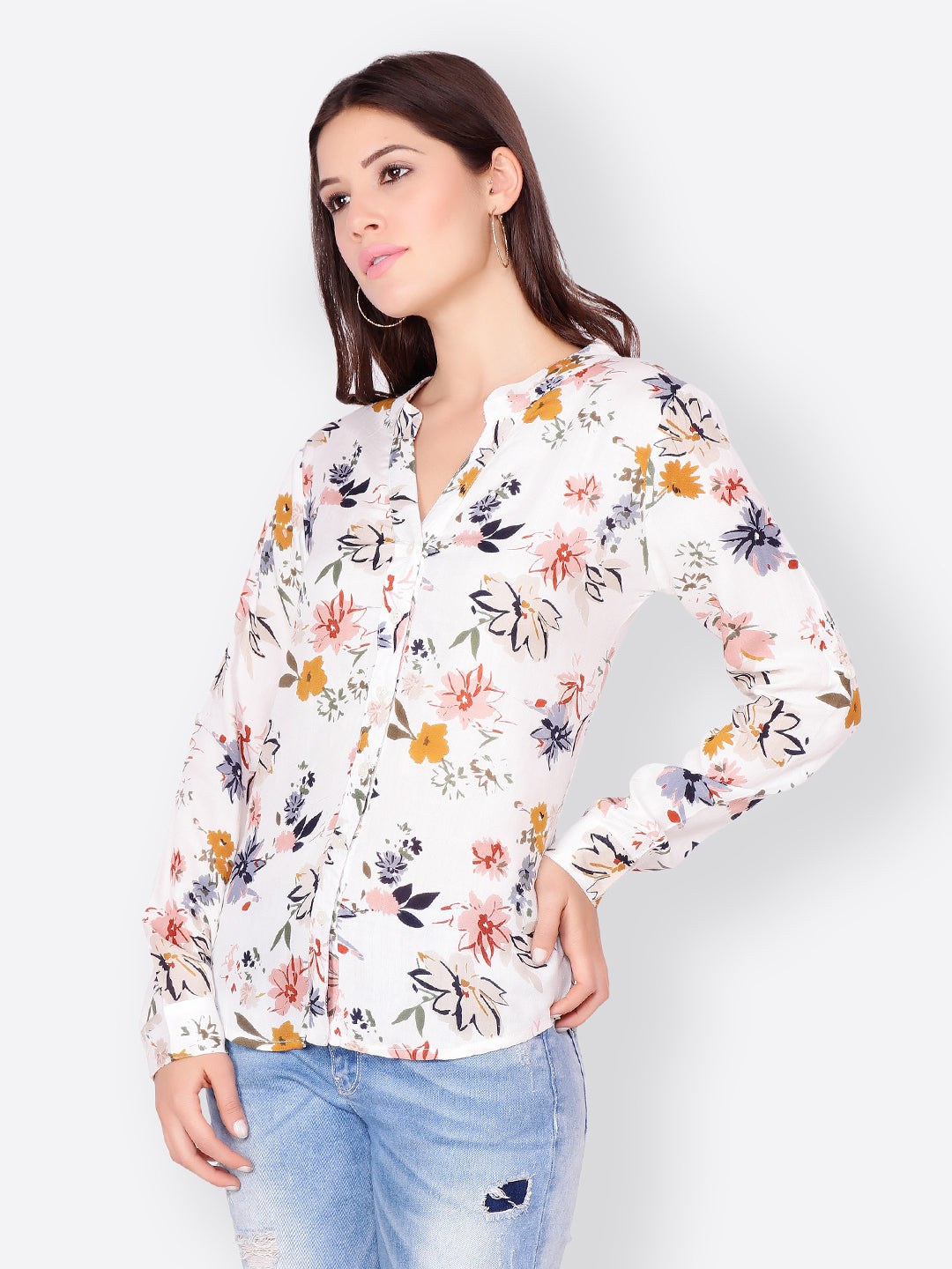 SCORPIUS Off-White Printed Shirt