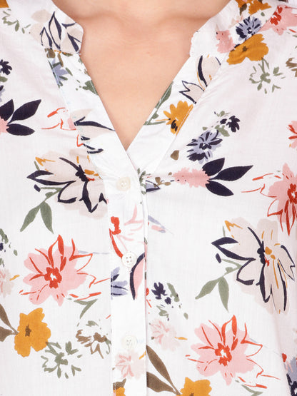 SCORPIUS Off-White Printed Shirt