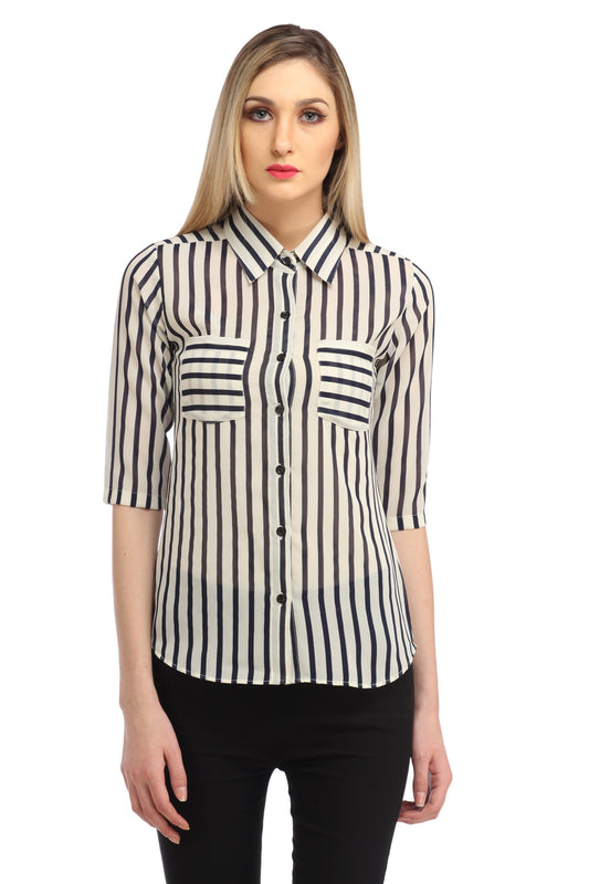 White Striped Shirt