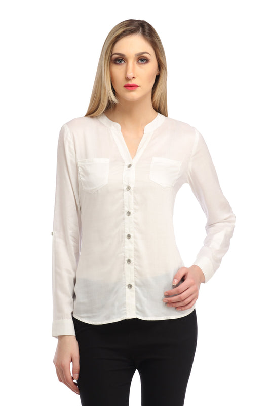 White Solid Shirt