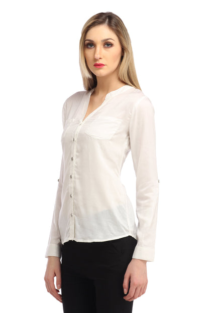 White Solid Shirt