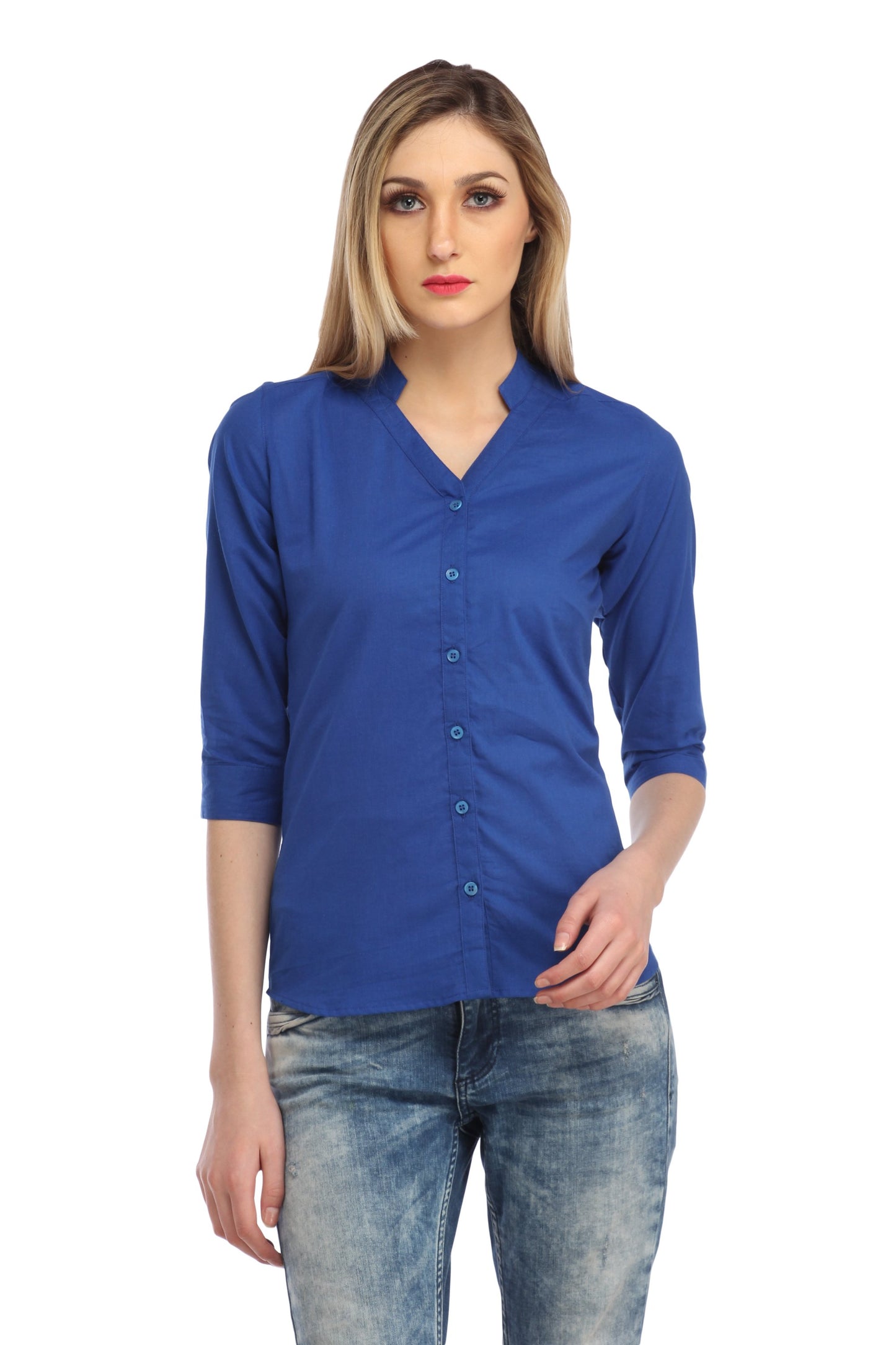 Blue Solid Shirt